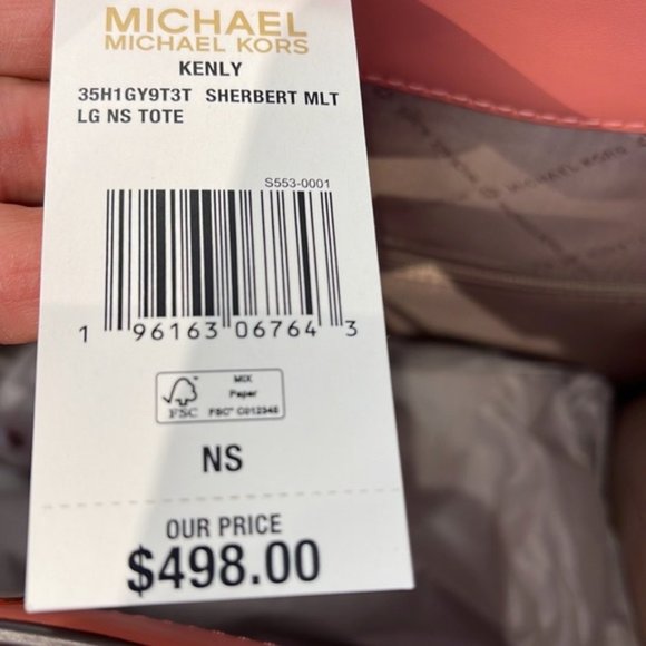 Michael Kors Kenly Large NS Tote Sherbert Multi - Picture 2 of 16